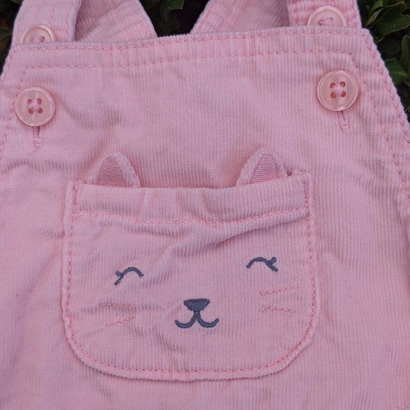 Set of 2  pink corduroy bib overalls size 9 Months - Picture 9 of 10